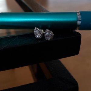 PANDORA TEARDROP SILVER STUD EARRINGS